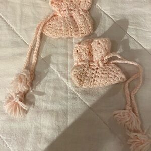 Hand Crafted Pink Booties Newborn (FB)